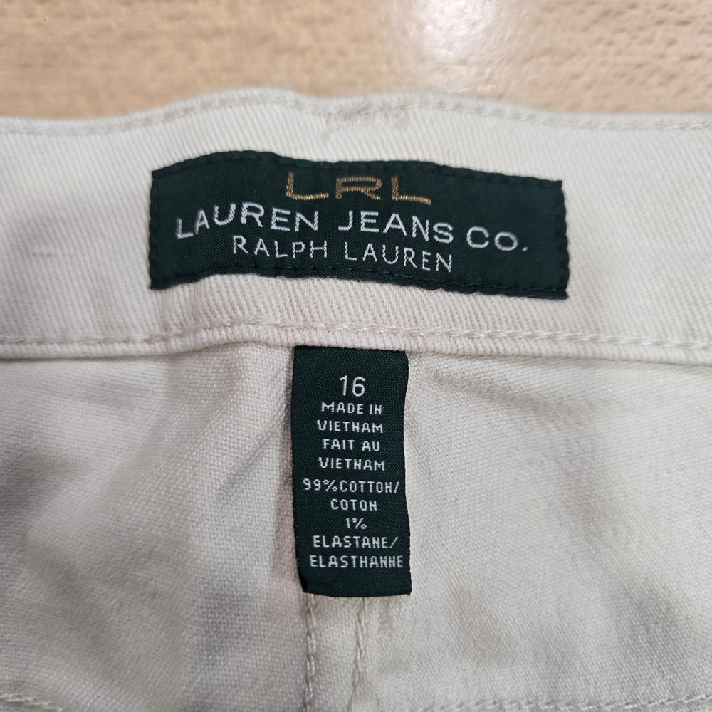 LRL Lauren Jeans Co. Ralph Lauren Women's Beige/Natural Jeans Size 16 NWT - Picture 2 of 4